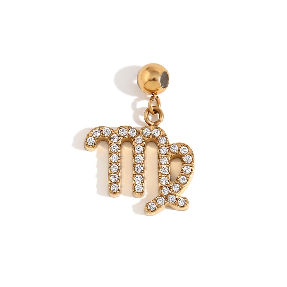 MamacitaSlay Classic Sparking Zodiac charms diy charms for jewelry making Necklace bracelet charms stainless steel charms
