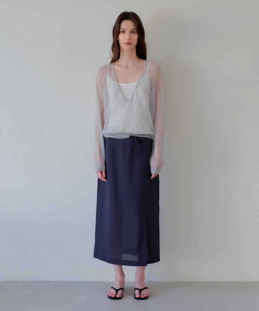 THEELO Extra Deep V-Neck Knit (Gray)
