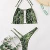 Snake Print Bikini Two-piece Sexy and Fashionable Hollow Split Swimsuit Women's Suit Fashionable Beach Swimwear