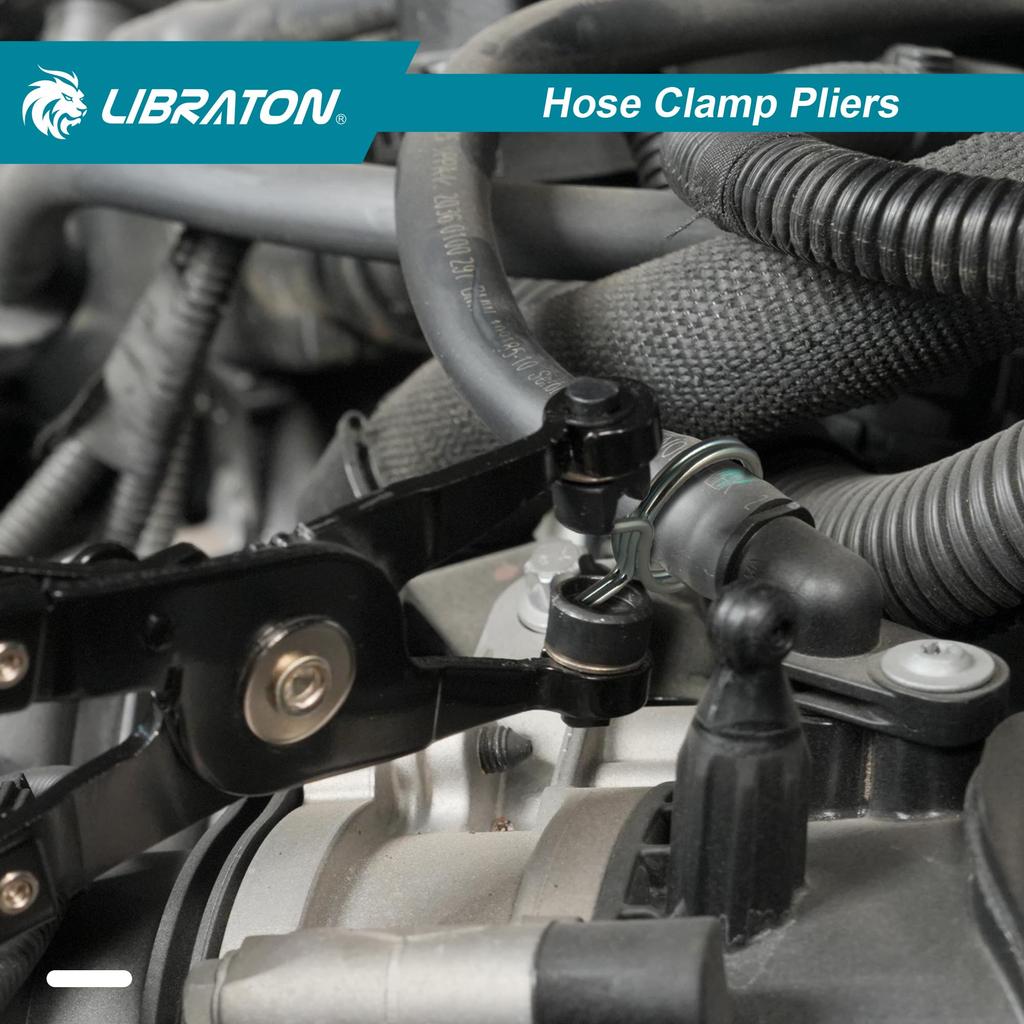 LIBRATON Hose Clamp Pliers, Hose Band Pliers, Hose Clip Pliers, Automotive Hose Clamp Replacement Tool, Ratchet Fuel Hose Pliers