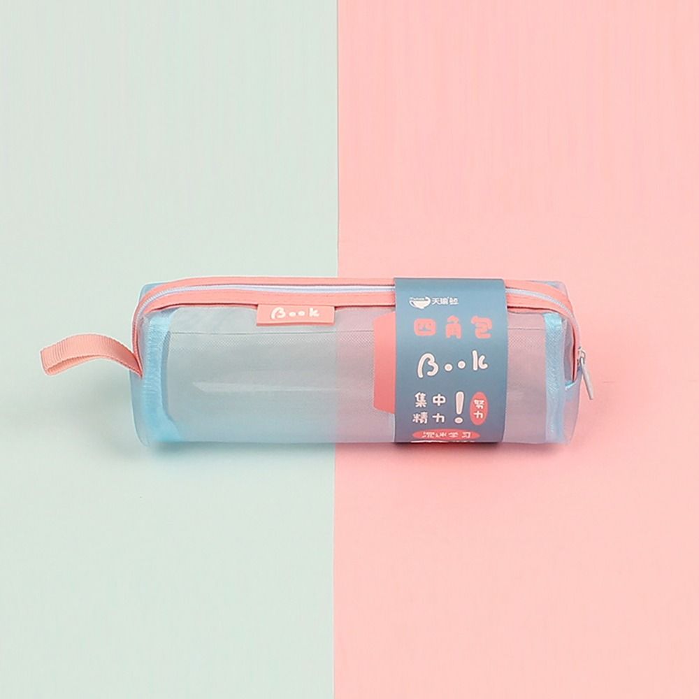Exam Mesh Pen Bag School Writing Pouch Fashionable Pencil Case Holder  Office