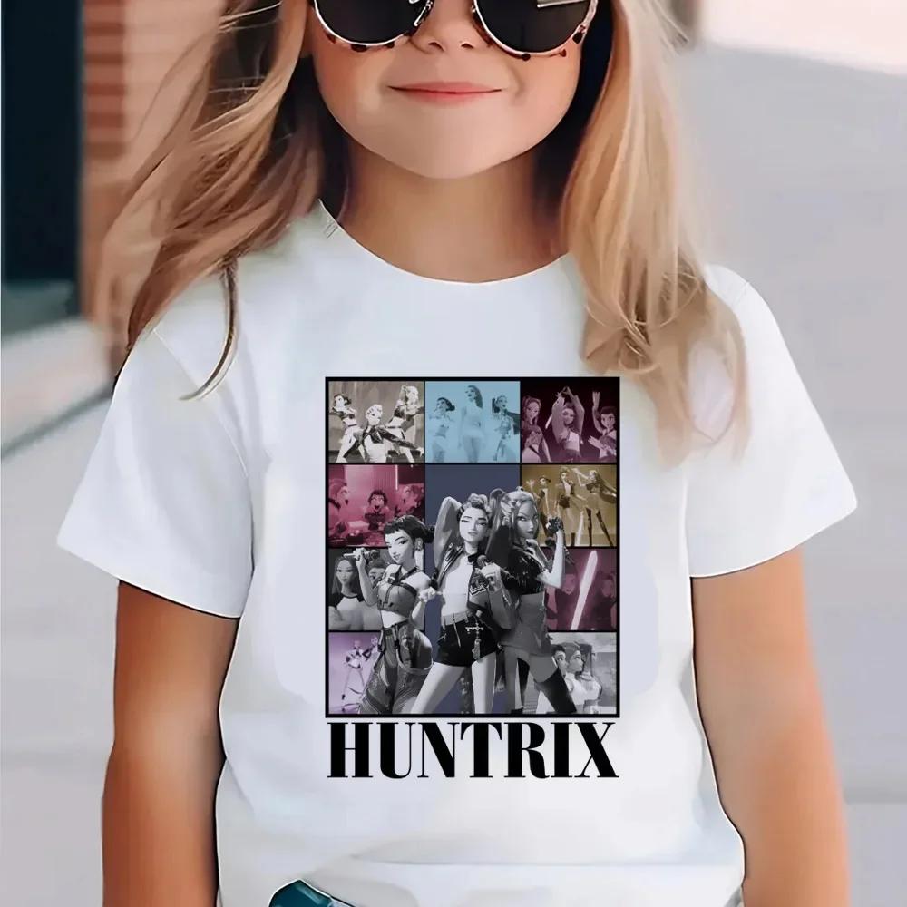 KPop Demon Hunters Kids Clothes 2026 Hot Anime T-shirt Harajuku Girls Casual T-Shirt Fashion Movie T Shirts