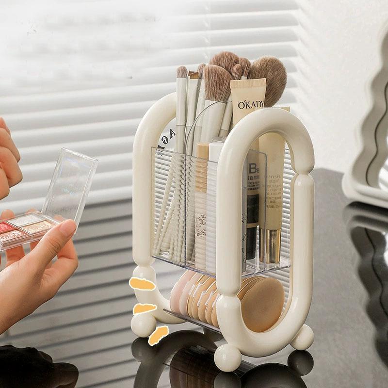 Makeup Brush Holder Desk Lipstick Eyebrow Pencil Organizers Eye Shadow Storage Box Makeup Sponge Puffs Comestic Tool Container