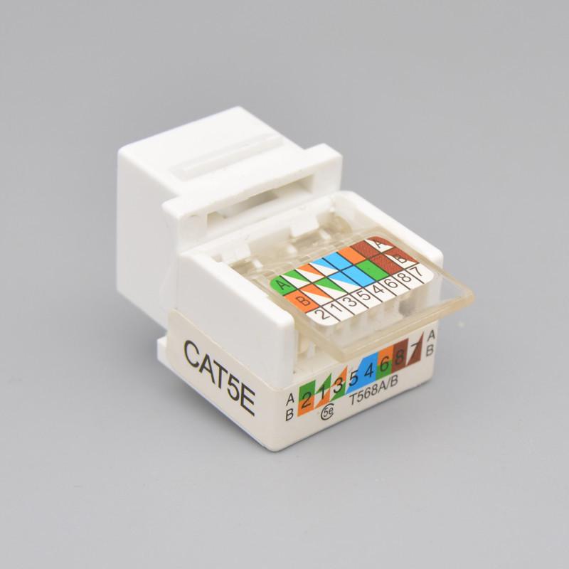 Cat5e Keystone Jack Network Module - Super Five Category Panel Socket for Computer Networking