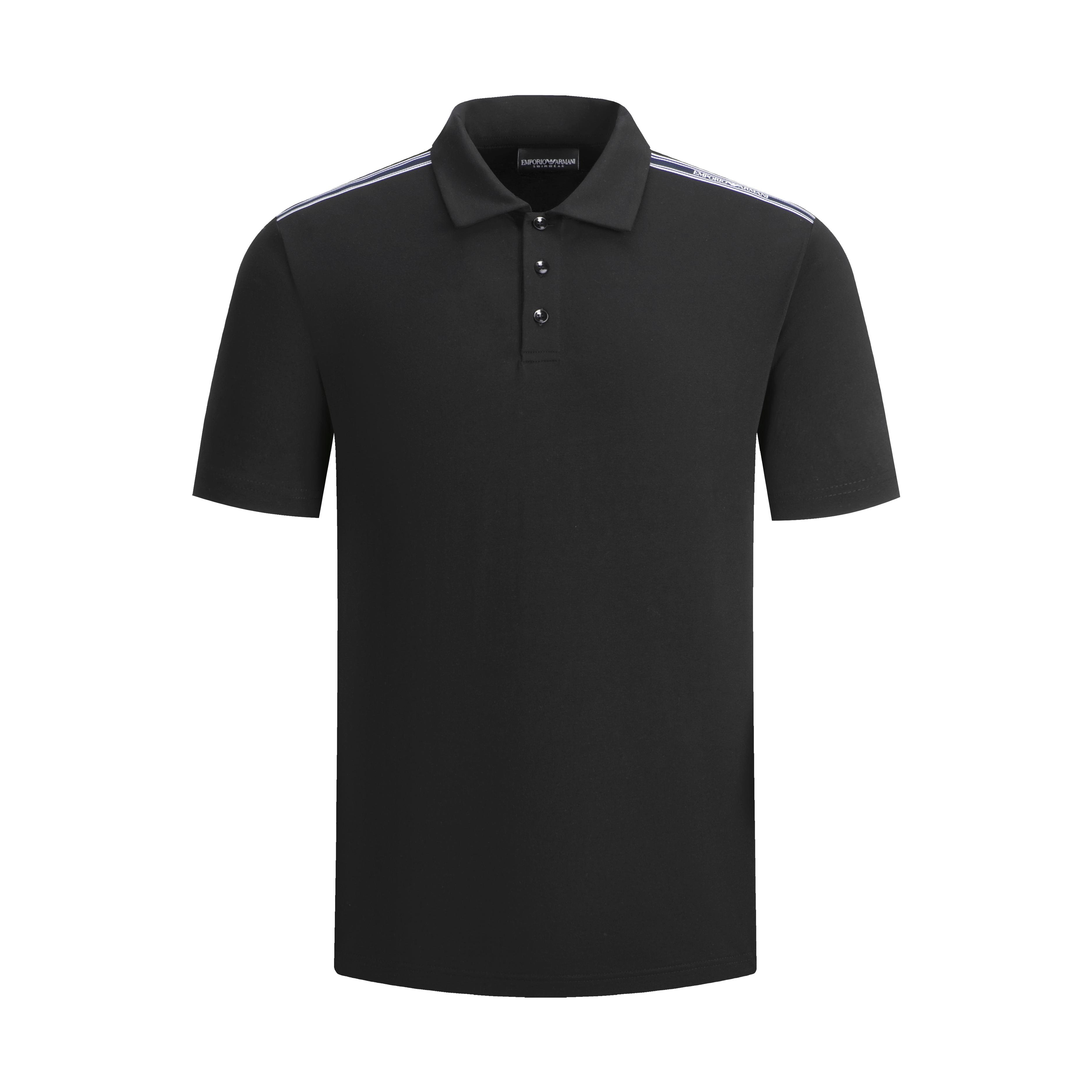 

Emporio Armani Black Cotton Fabric Tech Texture Future Concept Commuter Knit Casual Fashion Simple Business Polo Shirt EM000571-AF20426-1UC001 S