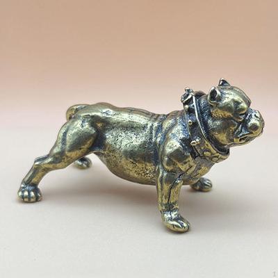 Mosiężna statua buldoga, miedziana rzeźba, delikatna dekoracyjna, przenośna, kreatywna, prezentowa, figurka zwierzaka