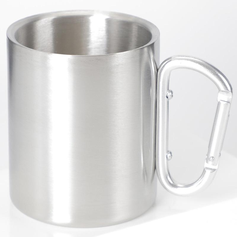 Becher 330ml Edelstahl Reise Wasser Tee Kaffee Becher Selbstverriegelnder Karabinergriff Tasse Für Camping Wandern Klettern Outdoor