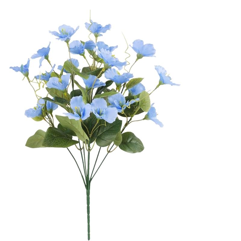 Bright 7 Head Plastic Hibiscus Floral Display Long Time Outdoor Artificial Flower For Backyard And Decors Decoration