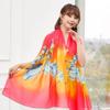 Primavera/Verão Novo Lenço de Seda Feminino 90 * 90cm Simulado Sarja de Seda Lenço Quadrado Moda Estampado Grande Lenço Quadrado Lenço Profissional