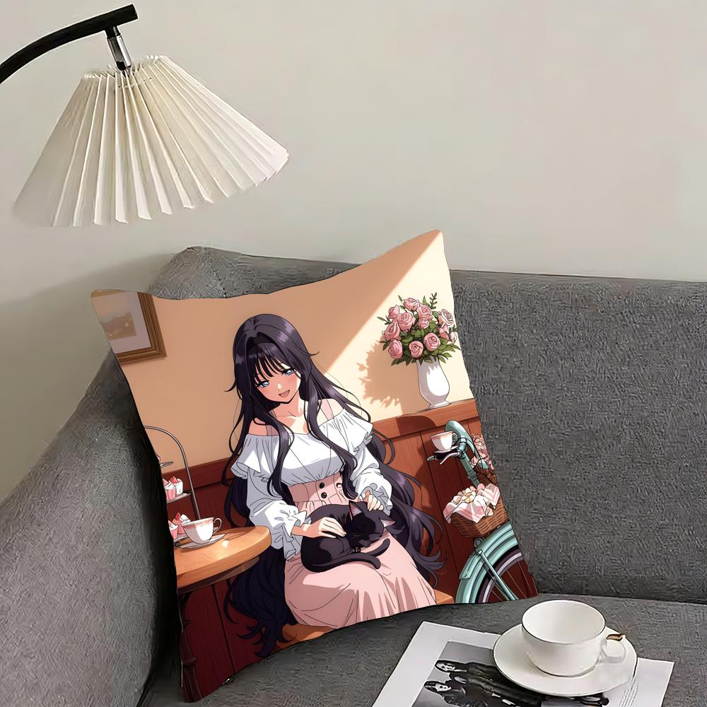 WWaguri KaorukoO Anime Cushion Cover Pillowcase Ultra Soft Skin Friendly Fabric Cloud Like Comfort Concealed Zipper