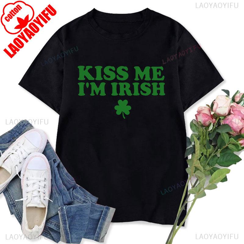 Womens Tshirt St Patricks Day Graphic Tops Funny Short Sleeve Shamrock Shirts Cute St Pattys Printed Tee Unisex Cotton Camisetas