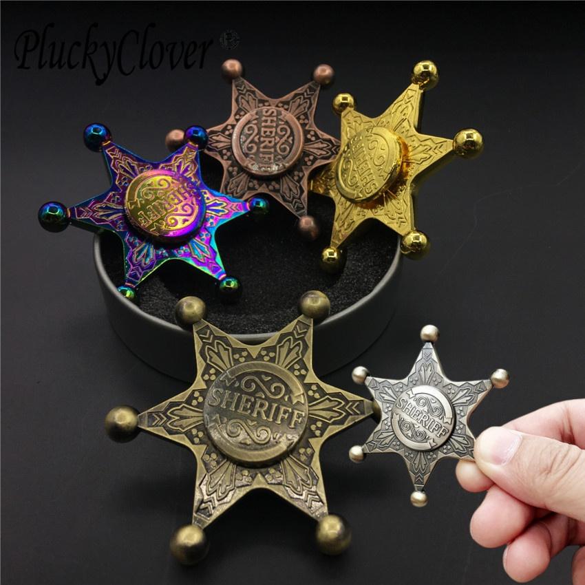 Car Beautiful Stickers Star Hexagonal Metal Fingertip Gyroscope Fidget Spinner Silent Bearing Hand Cranked Stress Easing Toy Suitable For Children