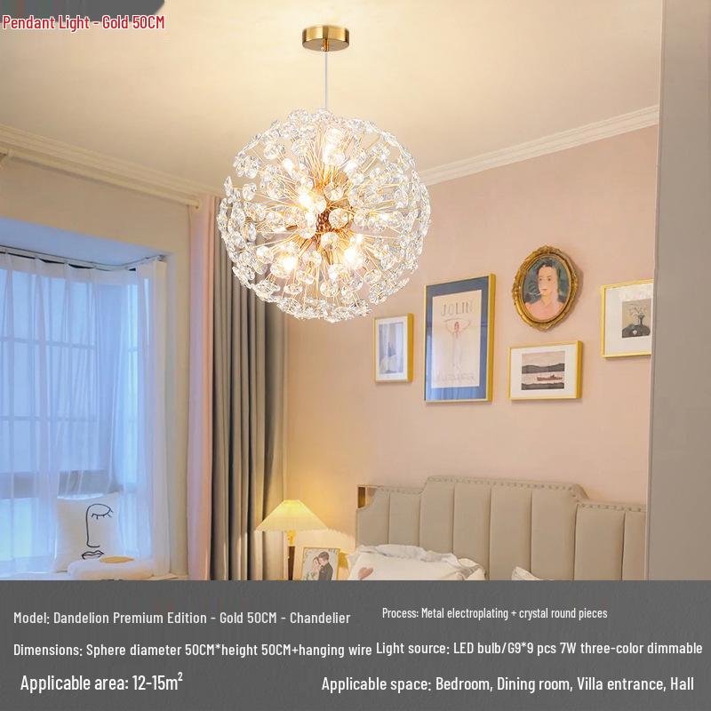 Modern Crystal Dandelion Chandelier for Living Room, Bedroom, or Dining Room - 2025 Style
