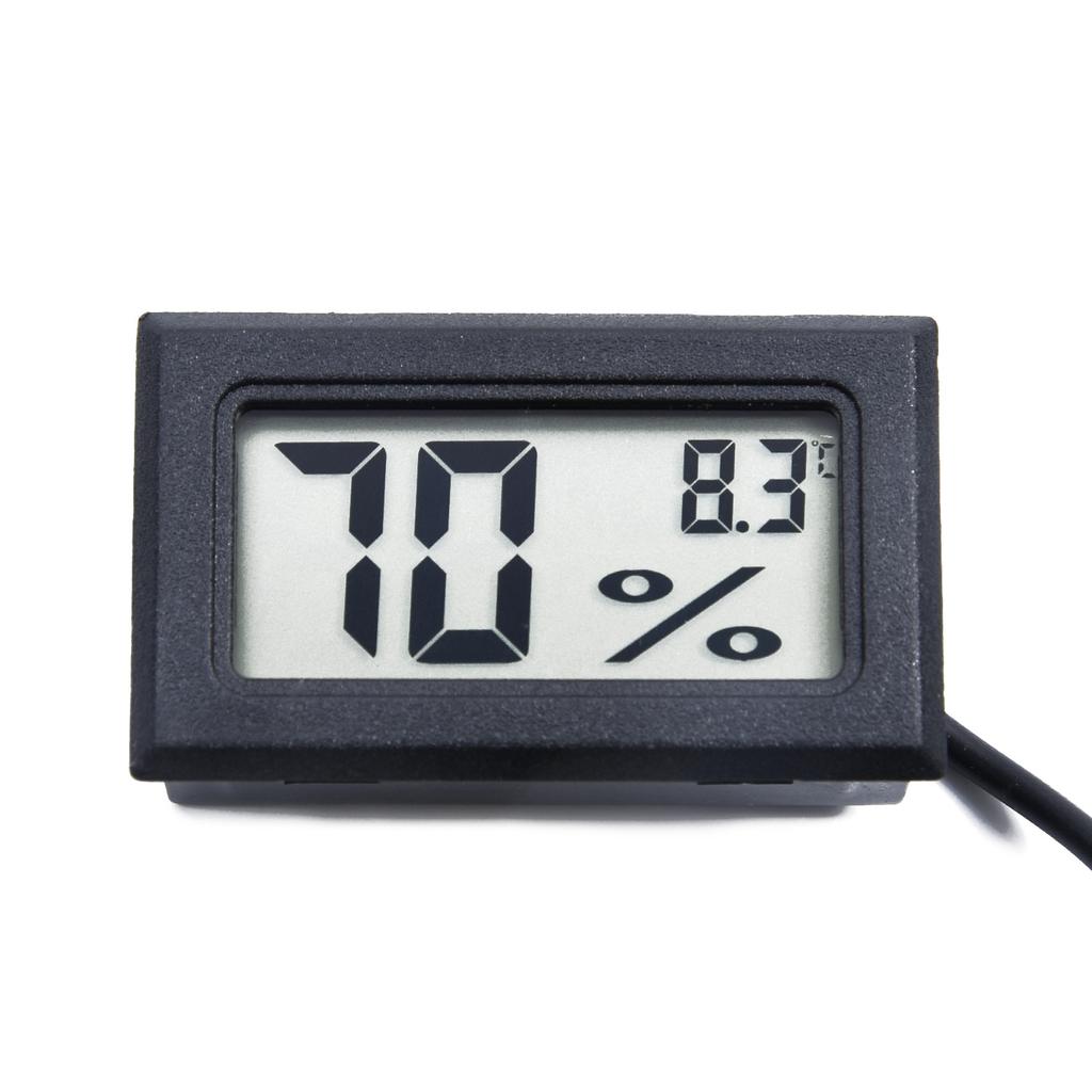 Home Electronic Cable Humidity Temperature Digital Kit Indoor Meter LCD Black Probe Sensor Display Room Monitor