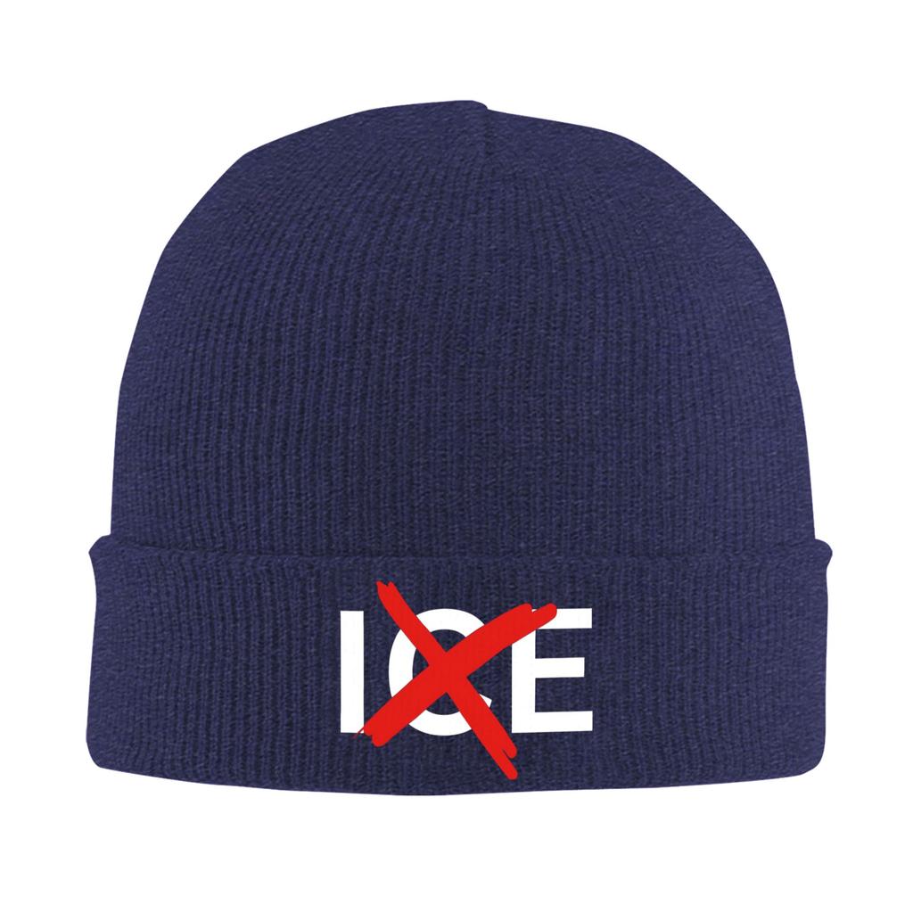 Anti ICE Abolish Ice Logo Knitted Hat Beanie Hats Kpop Elastic Unisex Adult Bonnet Hats Autumn Winter Graphic Cool Caps Gift