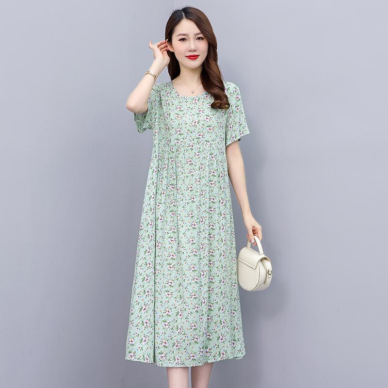 Casualowe letnie sukienki damskie z krótkim rękawem Eleganckie długie sukienki dla pań