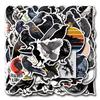 55 New Black Crow Graffiti Stickers Decorative Suitcase Scooter Cartoon Stickers