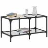 VidaXL Table basse avec dessus en verre transparent 78,5x40x40cm acier, table d'appoint, table de salon, table à thé, bout 845976