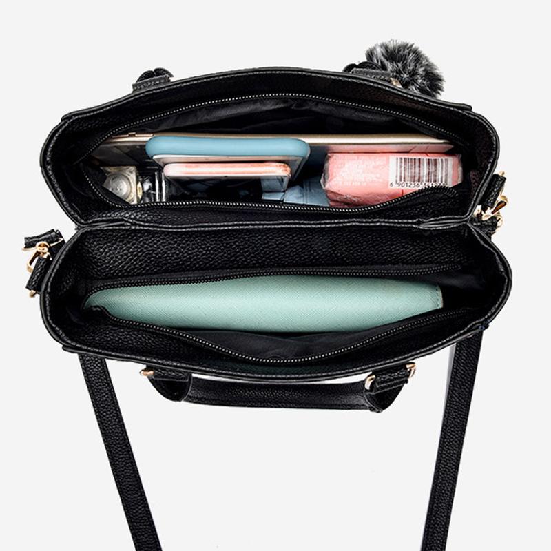 Fashion Women Handbags Tassel PU Leather Totes Bag Top-handle Embroidery Crossbody Bag Shoulder Bag Lady Simple Style Hand Bags