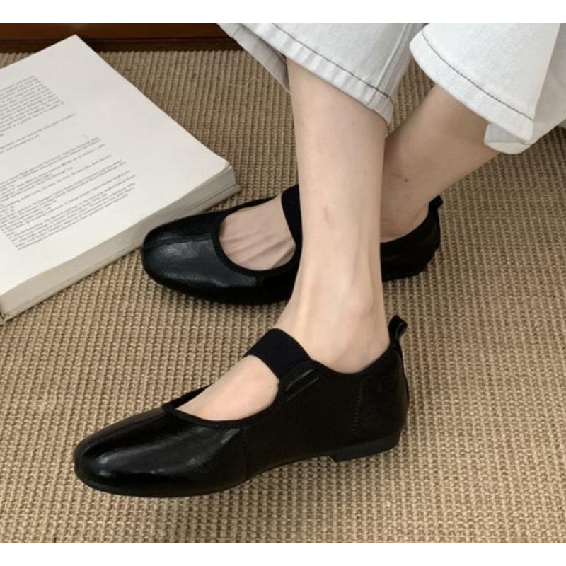 New Fashion Autumn Women Flat Heel Shoes Fashion Round Toe Shallow Slip on Mary Jane Shoes Soft Flat Casual Dress Single Shoes