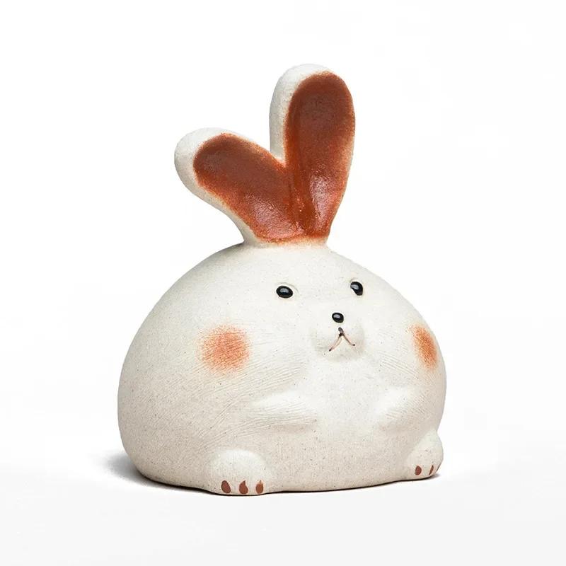 

Yixing Purple Clay Tea Pet Cute Zodiac Rabbit Ornaments Tea Figurine Handmade Sculpture Crafts Chinese Zisha Tea Set Decoration 5.4x5.2x6.8cm