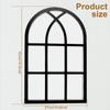 2Pcs Window Wall Mirror for Wall Decor Vintage Rustic Arched Wall Mirror Decorative Windowpane Mirror Acrylic Mirror Wall Decor