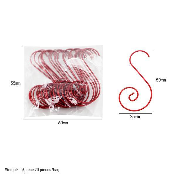Metalowe haczyki S z drutu na ozdoby świąteczne, biżuterię i skarpety bożonarodzeniowe