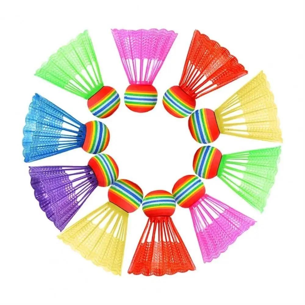 6Pcs EVA Badminton Shuttlecocks Rainbow Ball Head Badminton Trainer Durable Badminton Ball  Outdoor