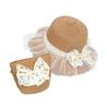 Children's sunscreen hat Summer girls' sunshade straw hat bag set Girl baby foreign style lace princess beach hat