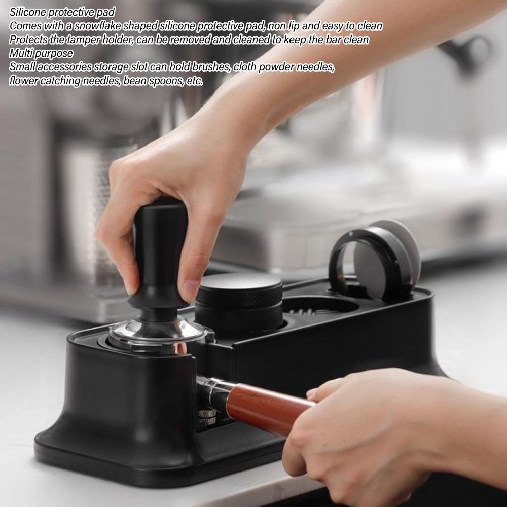Anti Slip Base Coffee Tamping Station Coffee Filter Tamper For Espresso Making