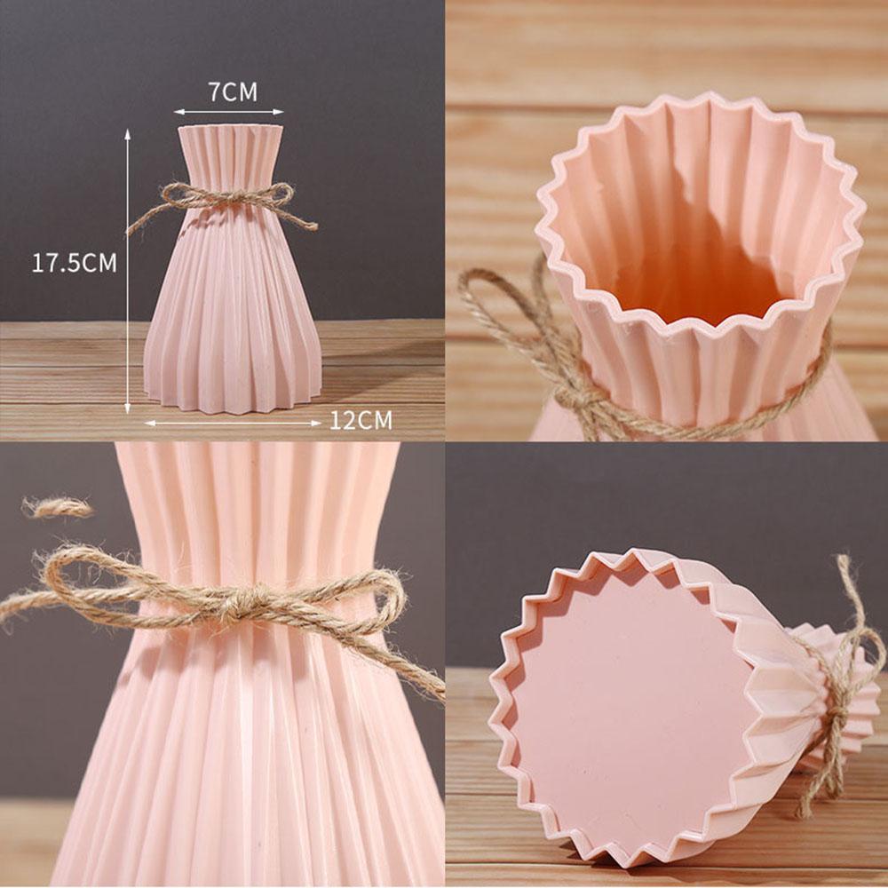HOT Origami Vase Plastic Flower Vase European Pleated Vase Folding Paper Style Dry Flower Bottle Modern Decoration Vase