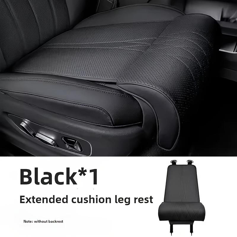 

Car Seat Extended Cushion Napa leather Mat Driver Leg Rest Universal Car Seat Cover Leather Breathable Non-slip Cars Seats Cover чёрный