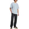 Adidas Originals Stripe T-Shirt Fashion Versatile Round Neck Short Sleeve Men Tops White Blue Light-Orange KB8355