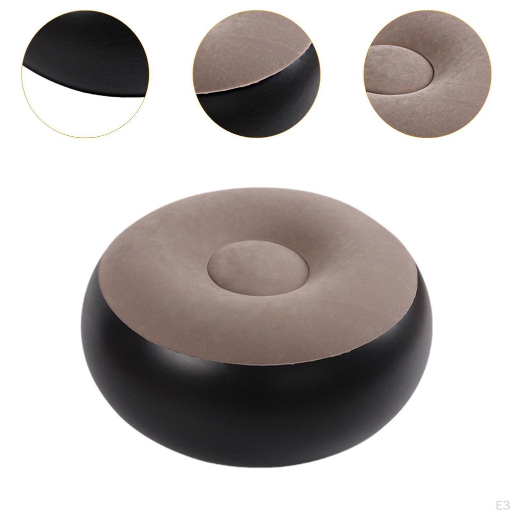 Inflatable Flocking Stool Camping Chair Lightweight Portable Ottoman for Patio Outdoor