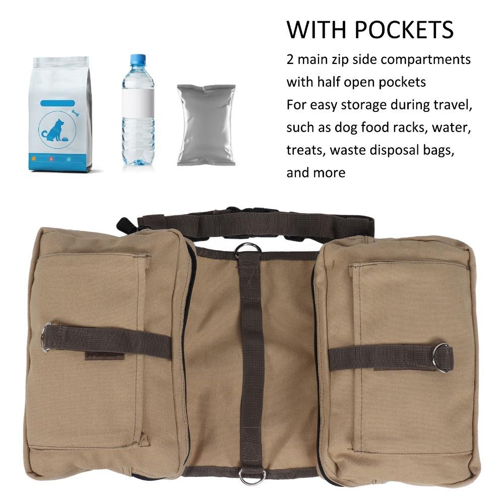 Soft Canvas Dog Hiking Pack Breathable Mesh Dog Camping Pannier Pet Self Carry Bag Daily Walking