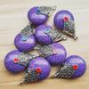 Vintage Tibetan Silver Necklace with Resin Beeswax Pendant and Colorful Bodhi Bead Accessories