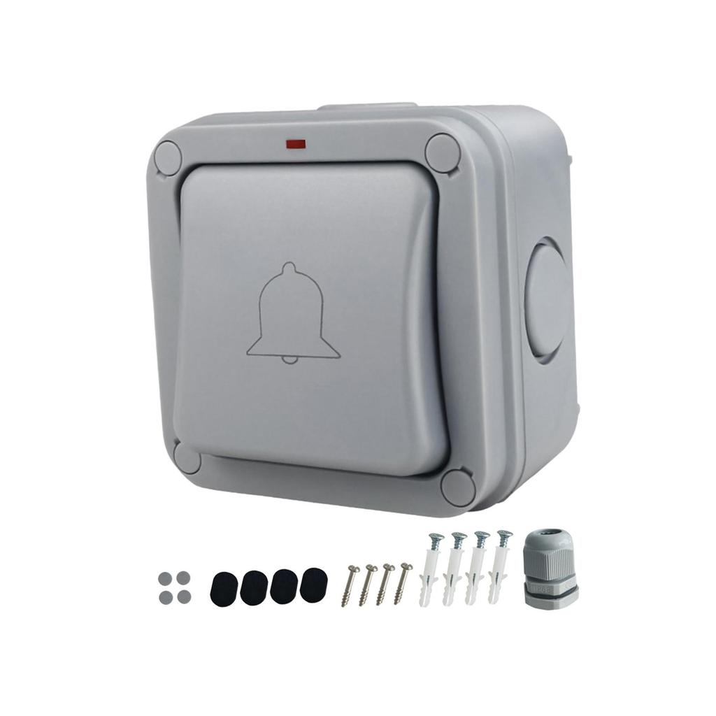 Switch Push Button Doorbell Momentary Contact Resettable Waterproof Wall Buttons