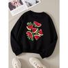 Kids Sweatshirt,Crew Neck Fashion Top, Fun "Watermelon Slices Leaves" Patterned Sweatshirt, Suitable for Everyday Casual Wear