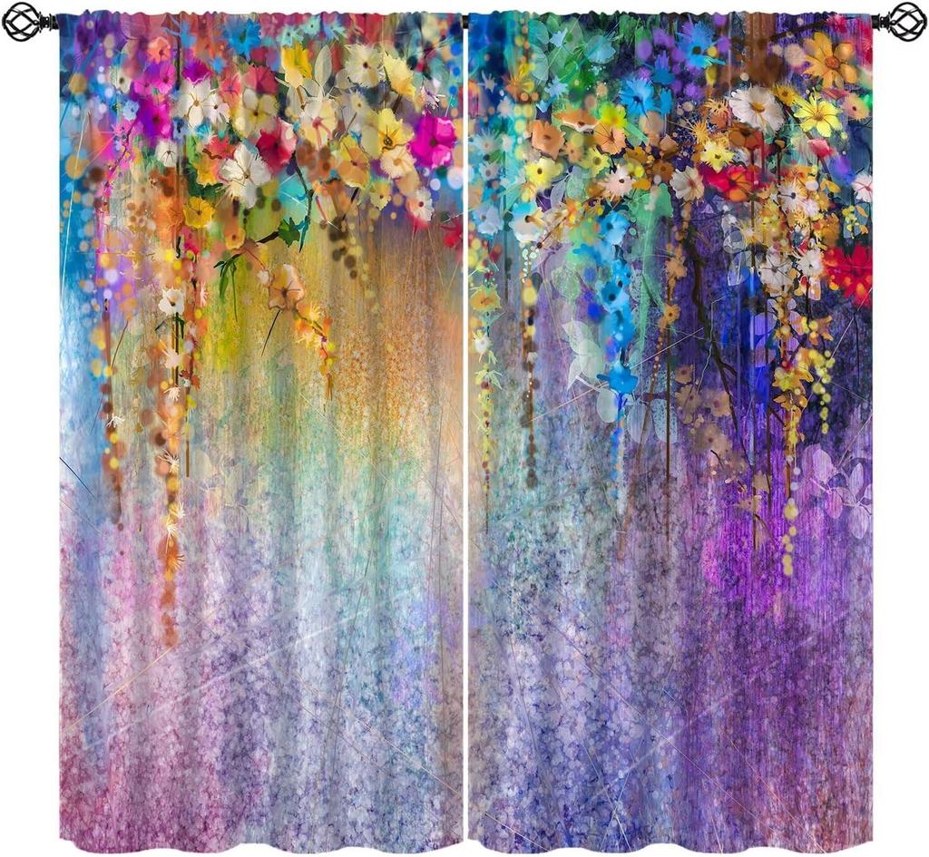 Fruit Grape Curtains, Retro Country Style Rattan Fruit Pattern Window Decoration, Suitable for Living Room, Bedroom and Kitchen