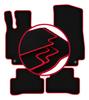 Alfombrillas de terciopelo con borde rojo para: Mercedes C W205 con reposapiés familiar, sedán (2015-)