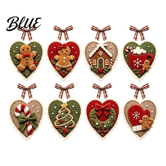 Creative Needlepoint Project Pendant Craft DIY Hand Sewing Kit Felt Heart Stitched Christmas Supplies Animal