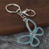 Rhinestone Butterfly Keychain Pendant Lightweight Keychain with Rotating Lobster Clasp Metal
