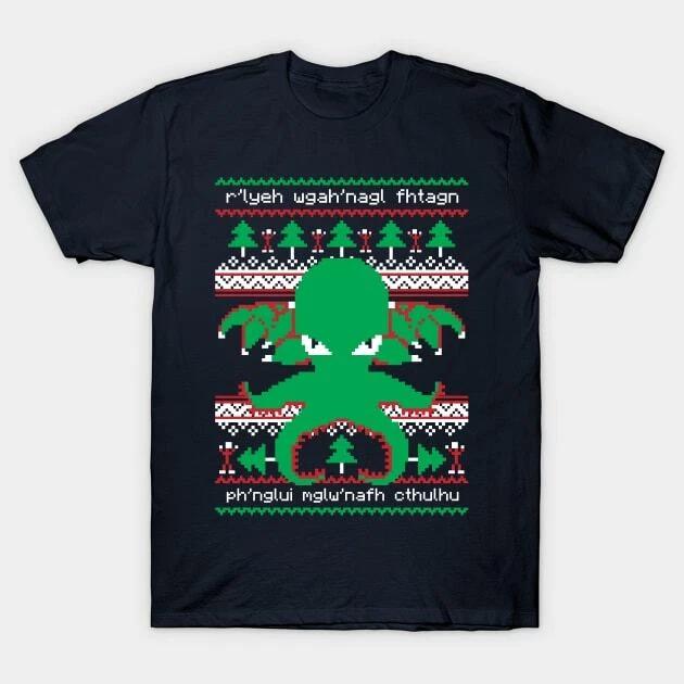 Cthulhu Cultist Ugly Christmas Sweater Made in Australia T-Shirt M
