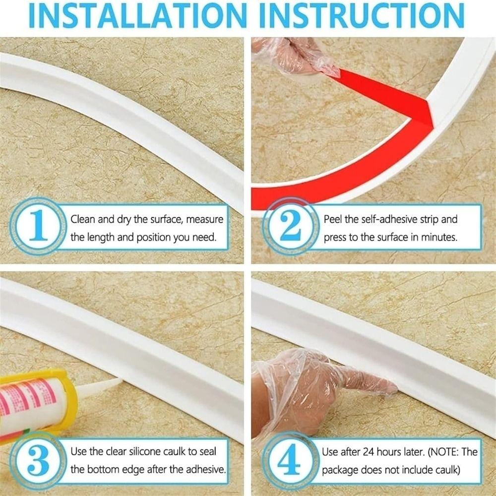 Waterproof Threshold Collapsible Water Stopper Professional Shower Water Dam Sink