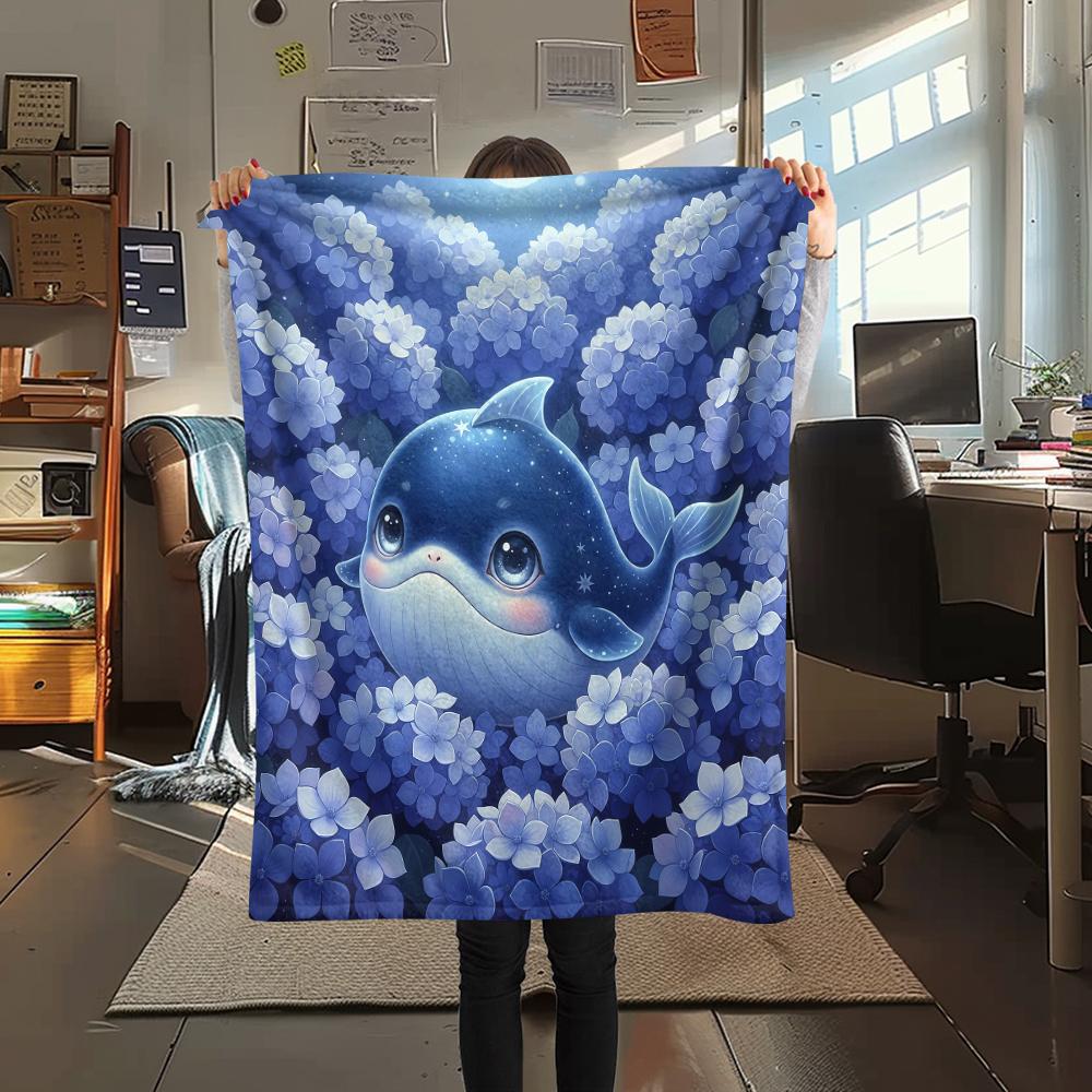 1Pc Cartoon Print Flannel Blanket, High Quality Comfortable for All Seasons, Home Decor, Warmth and Comfort, Perfect for Christmas Birthday Gift