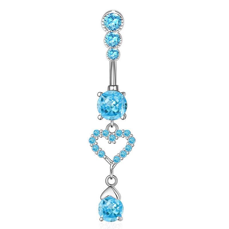 

Кольца для пупка из голубого циркония, подвеска в виде сердца, бабочки, пирсинг пупка, нержавеющая сталь, пирсинг для тела
