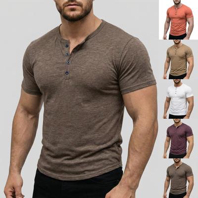 Herren Einfarbige Kurzarmtops Herren Lässige Mode Kurzarmtops