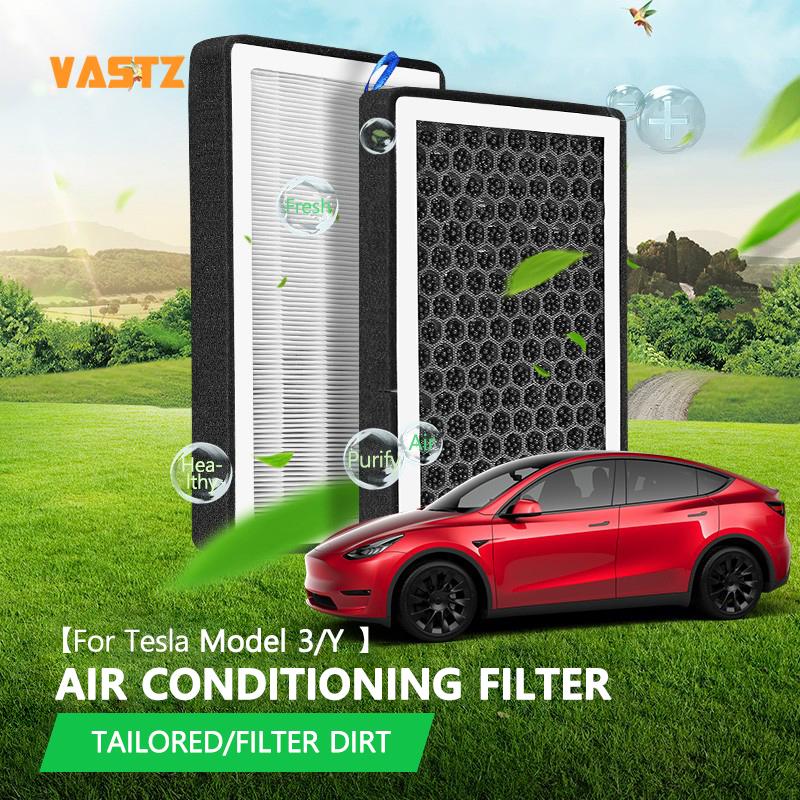 VASTZ Cabin Air Filter with Activated Carbon 2PCS 4PCS Vent HEPA Air Intake Filter Accessories Replacement for Tesla Model 3 Y