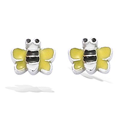 [G1075] - BO Argent 'Zarte Biene' geldsilber (rhodiniert) - 7x5 mm