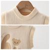 Childen Knitted Vest For Girls Boys Autumn Bear Jacquard Infant Toddler Knitwear Round Collar 0-5Years Baby Sleeveless Sweater
